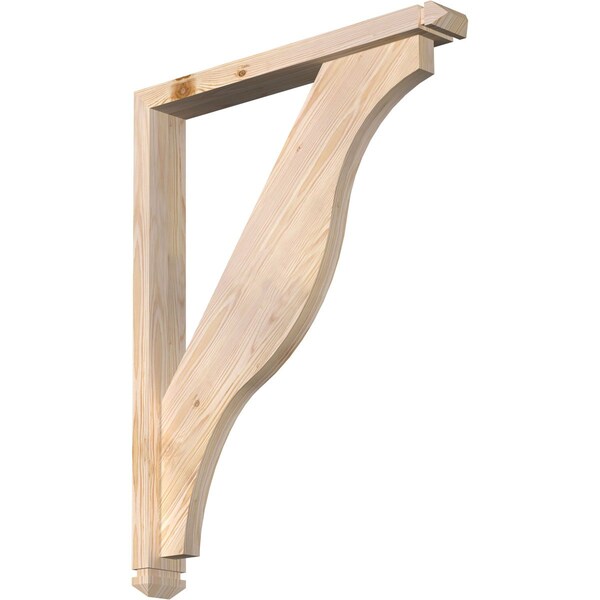 Ekena Millwork Funston Arts and Crafts Smooth Bracket w/ Offset Brace, Douglas Fir, 3 1/2"W x 26"D x 34"H BKT0402X26X34FST03SDF - main